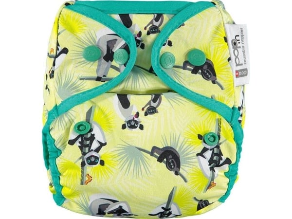 Close Caboo bleieomslag/flergangsbleie Pop-in AIO Lemur med trykk 4,5–16 kg (1 stk.)
