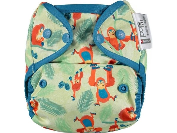 Close Caboo yttertrekk, tøybleie Pop-in AIO Orangutan med trykk 4,5–16 kg, 1 stk