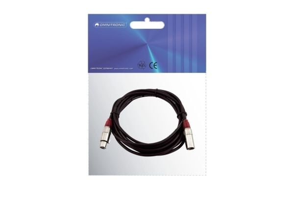 Omnitronic 3022050R, XLR (3-pin), Hankjønn, XLR (3-pin), Hunkjønn, 5 m, Svart
