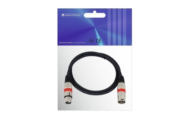 Omnitronic 30220406, XLR (3-pin), Hankjønn, XLR (3-pin), Hunkjønn, 1 m, Svart