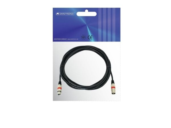 Omnitronic 3022052R, XLR (3-pin), Hankjønn, XLR (3-pin), Hunkjønn, 7,5 m, Svart