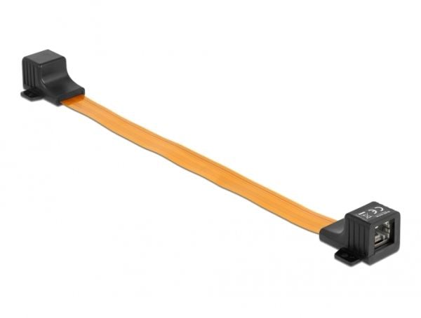 Delock - Nettverkskabel - RJ-45 (hunn) skrubar til RJ-45 (hunn) skrubar - 30 cm - 0.2 mm - STP - flat