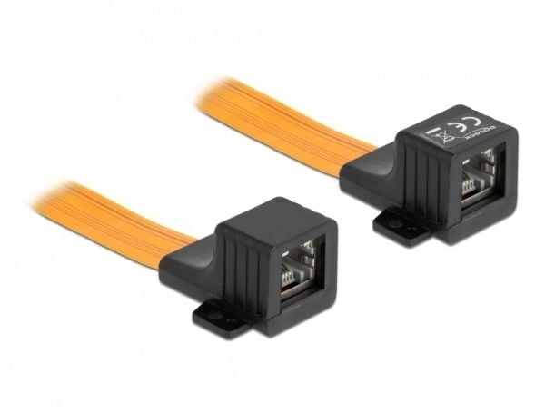 Delock - Nettverkskabel - RJ-45 (hunn) skrubar til RJ-45 (hunn) skrubar - 30 cm - 0.2 mm - STP - flat