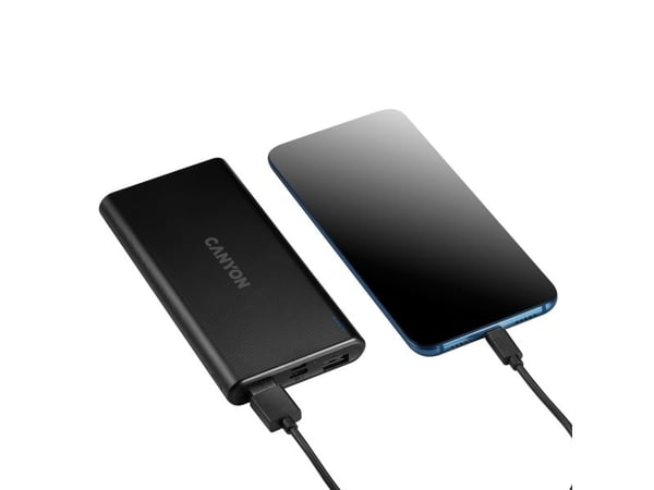 Canyon PB-106, Sort, Universel, Litium polymeeri (LiPo), 10000 mAh, USB, 5 V