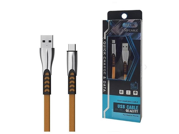 SOMOSTEL CABLE USB TYPE-C 2.4A GOLD 2400MAH QUICK CHARGER QC 3.0 1M POWERLINE BW02 BW02
