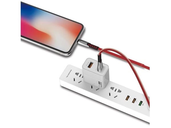 SOMOSTEL USB CABLE MICRO 2.4A RED 2400MAH QUICK CHARGER QC 3.0 1M POWERLINE METAL PLUGS BW02