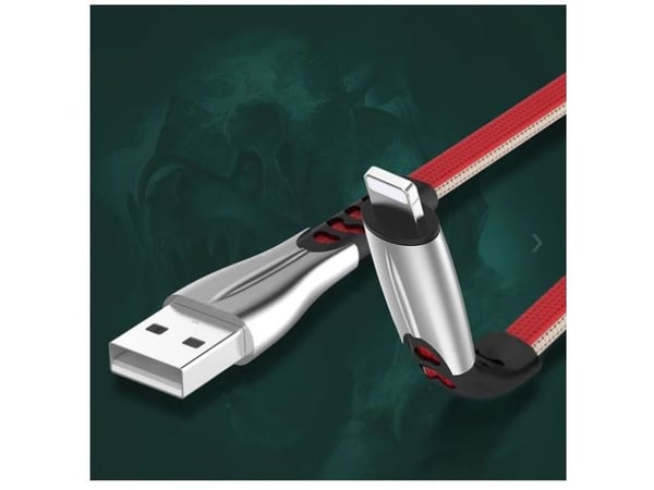 SOMOSTEL USB CABLE MICRO 2.4A RED 2400MAH QUICK CHARGER QC 3.0 1M POWERLINE METAL PLUGS BW02