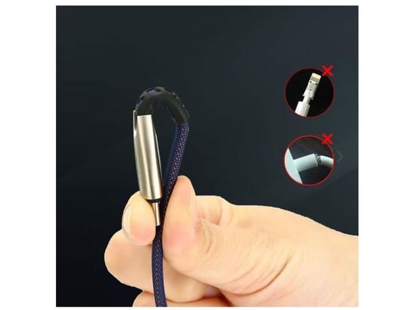 SOMOSTEL CABLE USB TYP-C 2.4A BLUE 2400MAH QUICK CHARGER QC 3.0 1M POWERLINE METAL PLUGS BW02