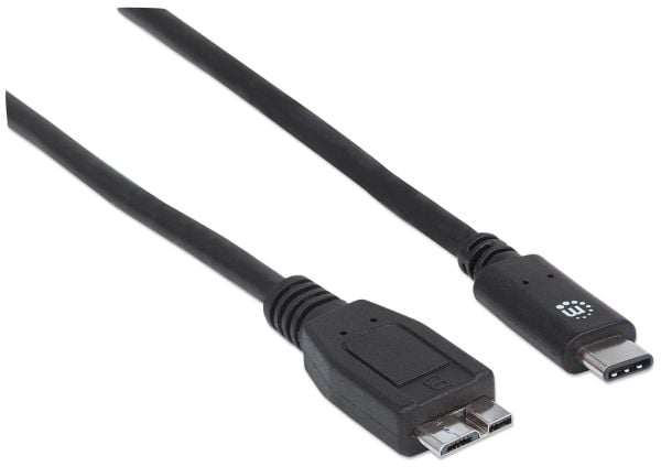 Manhattan 353397, 1 m, USB C, Micro-USB B, USB 3.2 Gen 2 (3.1 Gen 2), 10 Gbit/s, Sort
