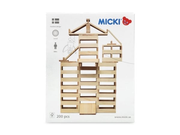 Byggstavar 200st Trävita