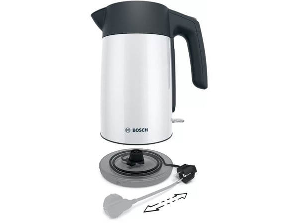 Bosch TWK7L461, 1,7 l, 2400 W, Hvit, Vannivåindikator, Overopphetingsbeskyttelse, Trådløs