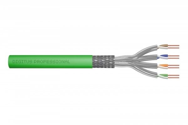 DIGITUS Professional - Installationskabel - 7.9 mm - S/FTP - simplex - CAT 8.2 - halogenfri, fast - grön