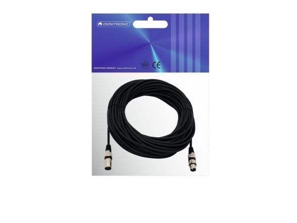Omnitronic 30220590, XLR (3-pin), Hankjønn, XLR (3-pin), Hunkjønn, 25 m, Svart