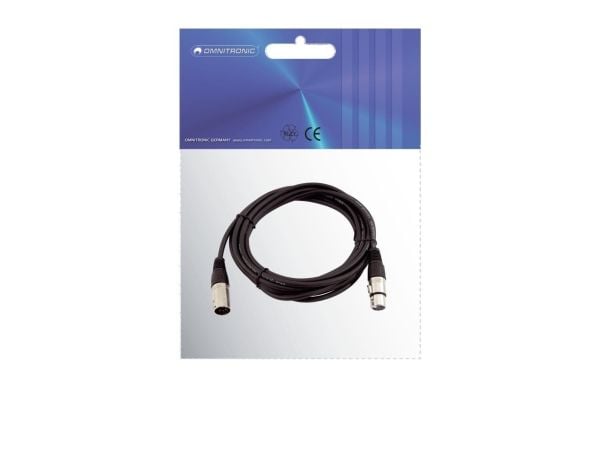 Omnitronic 30220769, XLR (5-pin), Hankjønn, XLR (5-pin), Hunkjønn, 5 m, Svart
