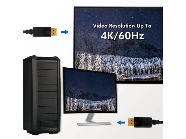LogiLink - DisplayPort-kabel - DisplayPort (M) festet til DisplayPort (M) festet - DisplayPort 1,2 - 2 m - 1080p-støtte, Dolby DTS-HD Master Audio-...