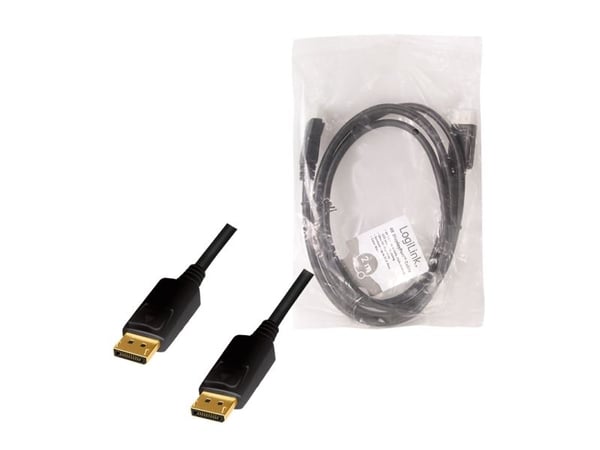 LogiLink - DisplayPort-kabel - DisplayPort (M) festet til DisplayPort (M) festet - DisplayPort 1,2 - 2 m - 1080p-støtte, Dolby DTS-HD Master Audio-...