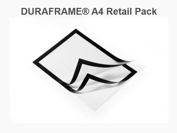 Durable DURAFRAME A4 - Self-adhesive infoframe - Magnetic closing - RETAIL PACK - BLACK