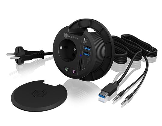 ICY BOX IB-HUB1430-CR, USB 3.2 Gen 1 (3.1 Gen 1) Type-A, 3,5 mm, USB 3.2 Gen 1 (3.1 Gen 1) Type-A, USB 3.2 Gen 1 (3.1 Gen 1) Type-C, MicroSD (Trans...