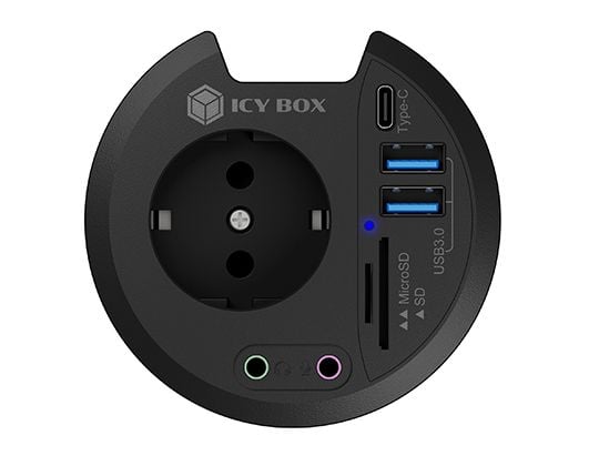 ICY BOX IB-HUB1430-CR, USB 3.2 Gen 1 (3.1 Gen 1) Type-A, 3,5 mm, USB 3.2 Gen 1 (3.1 Gen 1) Type-A, USB 3.2 Gen 1 (3.1 Gen 1) Type-C, MicroSD (Trans...