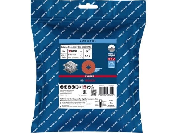 Bosch Expert X-LOCK Prisma keramiske slipeplater R782 rustfritt stål (5 stk) 115 mm G 36