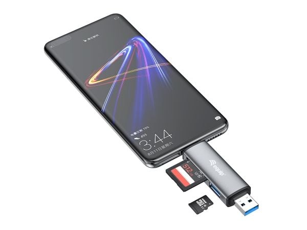 Equip 245460, MicroSD (TransFlash), MicroSDHC, SD, SDHC, Grå, CE & RoHS, USB 3.2 Gen 1 (3.1 Gen 1) Type-A/Type-C, 202 mm, 12 mm