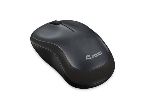 Equip 245111, Ambidekstriøs, Optisk, RF kabel-fri, Sort
