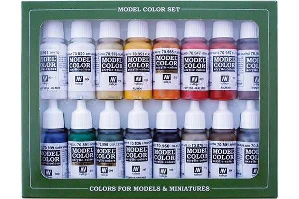 Vallejo 70.149, Sort, Blå, Messing, Brun, Gull, Grønn, Grå, Rød, Hvit, Acryl maling, Væske, 272 ml, 16 stykker |