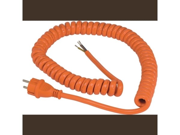 AS SCHWABE skjøte-/spiralkabel til byggeplass med åpen ende (230V / 16A | IP44 | H07BQ-F 3G1,5 | 1m - 5m uttrekkbar) i oransje (70430)