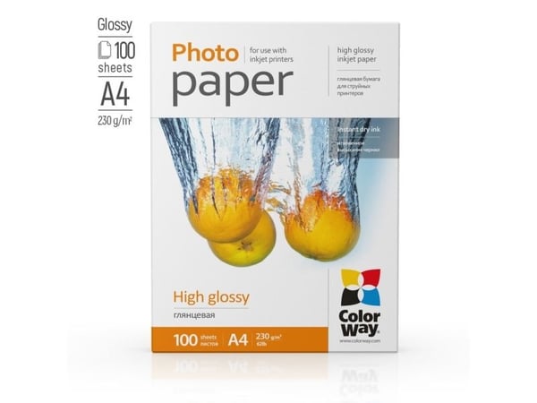 ColorWay - Blank - høyblank hvitt - A4 (210 x 297 mm) - 230 g/m² - 100 ark fotopapir