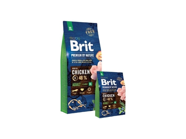 Brit Premium by Nature Adult XL 15kg, Voksen, Enorm (> 45kg), Kylling, Laks, 15 kg