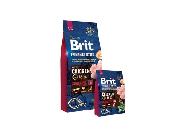 Brit Premium by Nature Senior L+XL, Senior, Äpple, Kyckling, Majs, 15 kg