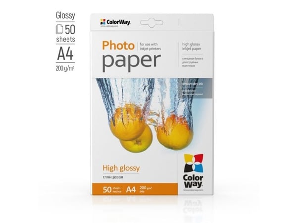 ColorWay - Høyblank - A4 (210 x 297 mm) - 200 g/m² - 50 ark fotopapir