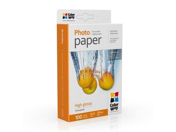ColorWay - Høyblank - 280 mikroner - hvit - 100 x 150 mm - 230 g/m² - 100 ark fotopapir