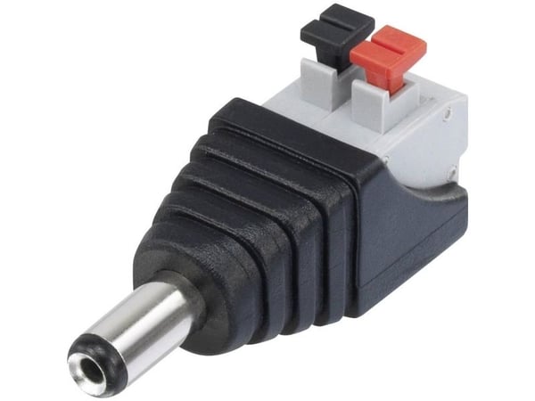 TRU COMPONENTS QT-DC2.1M lågspänningskontakt – rak 5,5 mm/2,1 mm 1 st