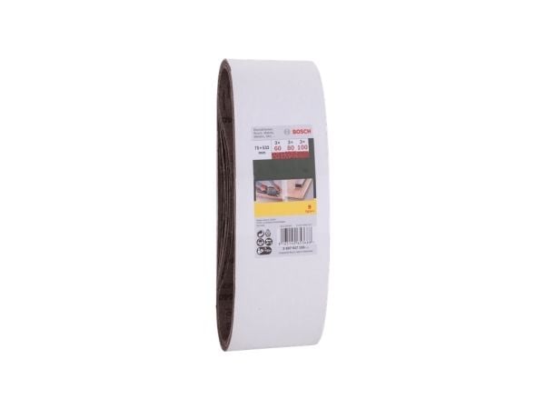 Bosch - Pussebeltesett - 9 deler - grovkorn: 60, 80, 100 - 75 mm x 533 mm
