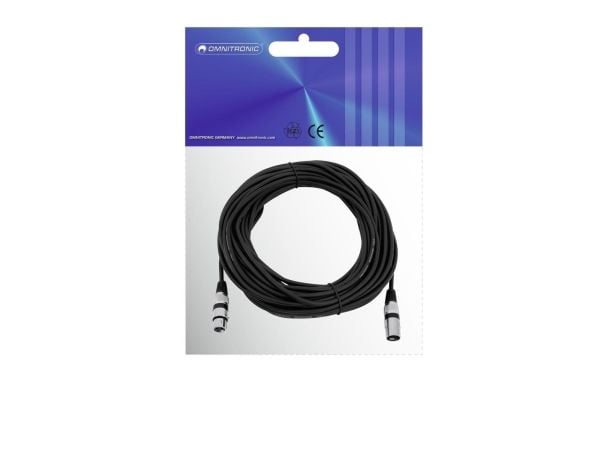Omnitronic 3022058N, XLR (3-pin), Hankjønn, XLR (3-pin), Hunkjønn, 20 m, Svart