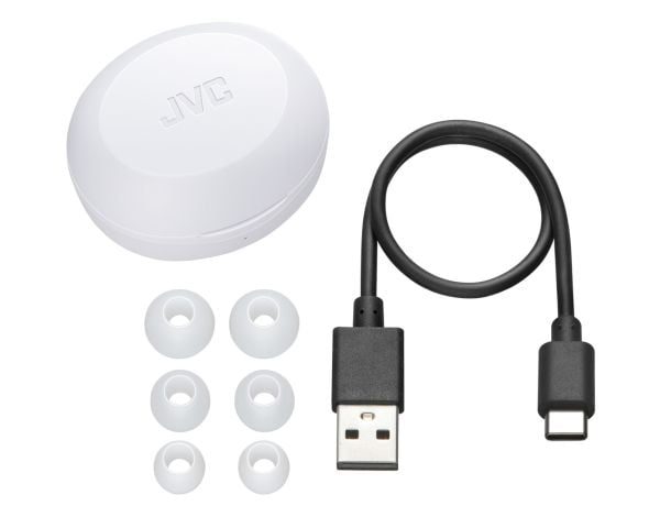 JVC HA-A5T - Gumy Mini - True wireless-hodetelefoner med mikrofon - i øret - Bluetooth - kokosnøtthvit