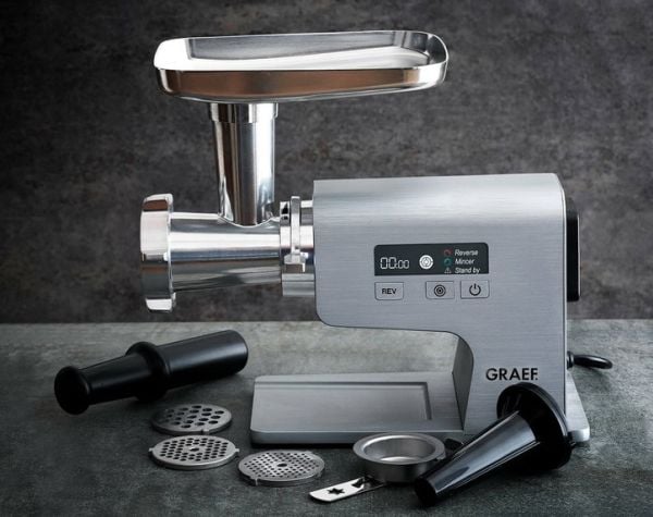 Graef FW 500, 400 W, Sølv, 8 mm, 2,5 kg/min, Rustfritt stål, Aluminium