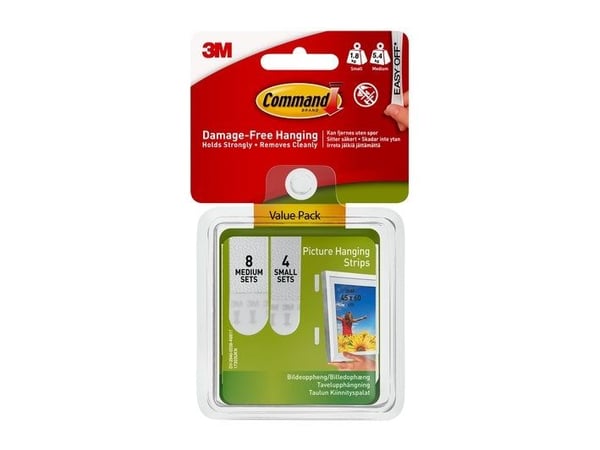 3M 17203, Monterings tape, Hvit, Innendørs, Metall, Tre, 5,4 kg, Blister