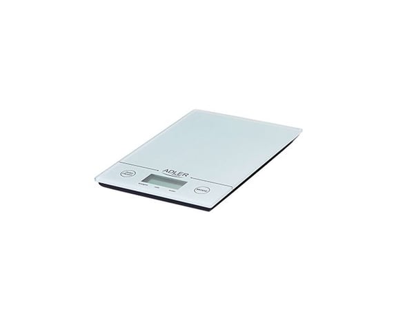 Adler AD 3138 w, Elektronisk kjøkkenvekt, 5 kg, 1 g, Hvit, fl oz, g, lb oz, ml, LCD