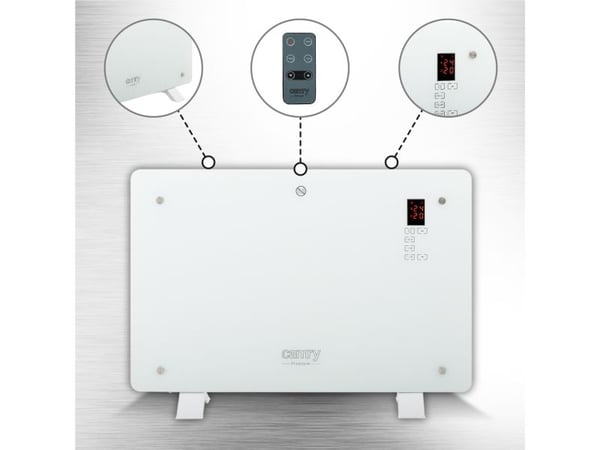 Camry Premium CR 7721, Elektrisk konvektor-romvarmer, 24 timer, Innendørs, Gulv, Hvit, LCD