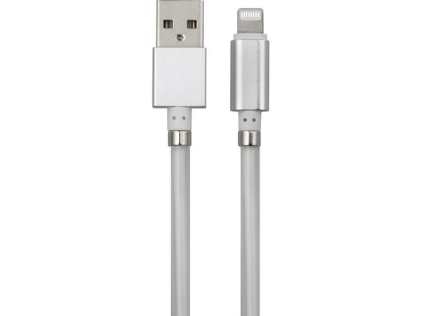 Renkforce TO-6897012, 1 m, Lightning, USB A, Hankjønn, Hankjønn, Hvit