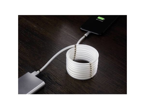 Renkforce TO-6897012, 1 m, Lightning, USB A, Hankjønn, Hankjønn, Hvit