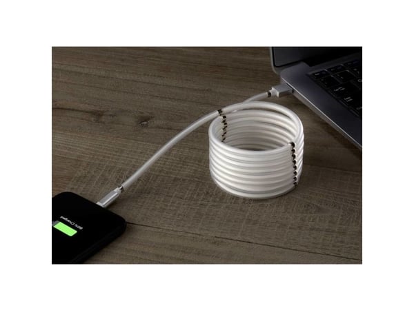 Renkforce TO-6897012, 1 m, Lightning, USB A, Hankjønn, Hankjønn, Hvit