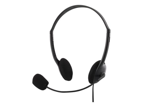 DELTACO HL-21 - Hodesett - on-ear - kablet - 3,5 mm jakk - svart