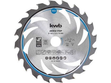 kwb 584554, Spånskiva, Hårt träslag, Plast, Plywood, Mjuka träslag, 16 cm, 2 cm, Tungsten Carbide Tipped (TCT), 1 mm, 1,6 mm