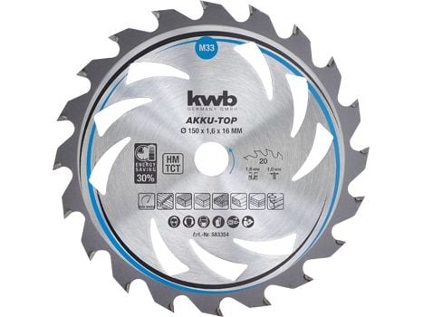 kwb 583354, Tungsten Carbide Tipped (TCT), Sponplate, Løvtre, Plast, Kryssfiner, Mykt tre, 15 cm, 1,6 cm, 1 mm, 1,6 mm