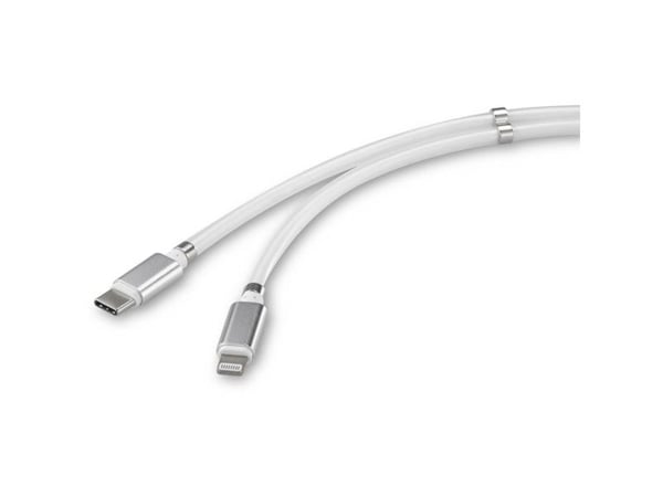 Renkforce TO-6886782, Hvit, USB C, Lightning, 2 m, Hankjønn, Hankjønn