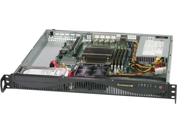 Supermicro SC512 F-350B1 - Rackmonterbar 1U - ATX 350 watt - svart