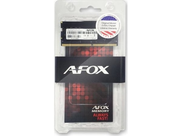 AFOX DDR4 8G 2133 SO DIMM, 8 GB, 1 x 8 GB, DDR4, 2133 MHz, 260-pin SO-DIMM, Svart